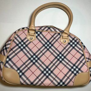 BURBERRY Blue Label Canvas Hand Bag Pink - From Japan